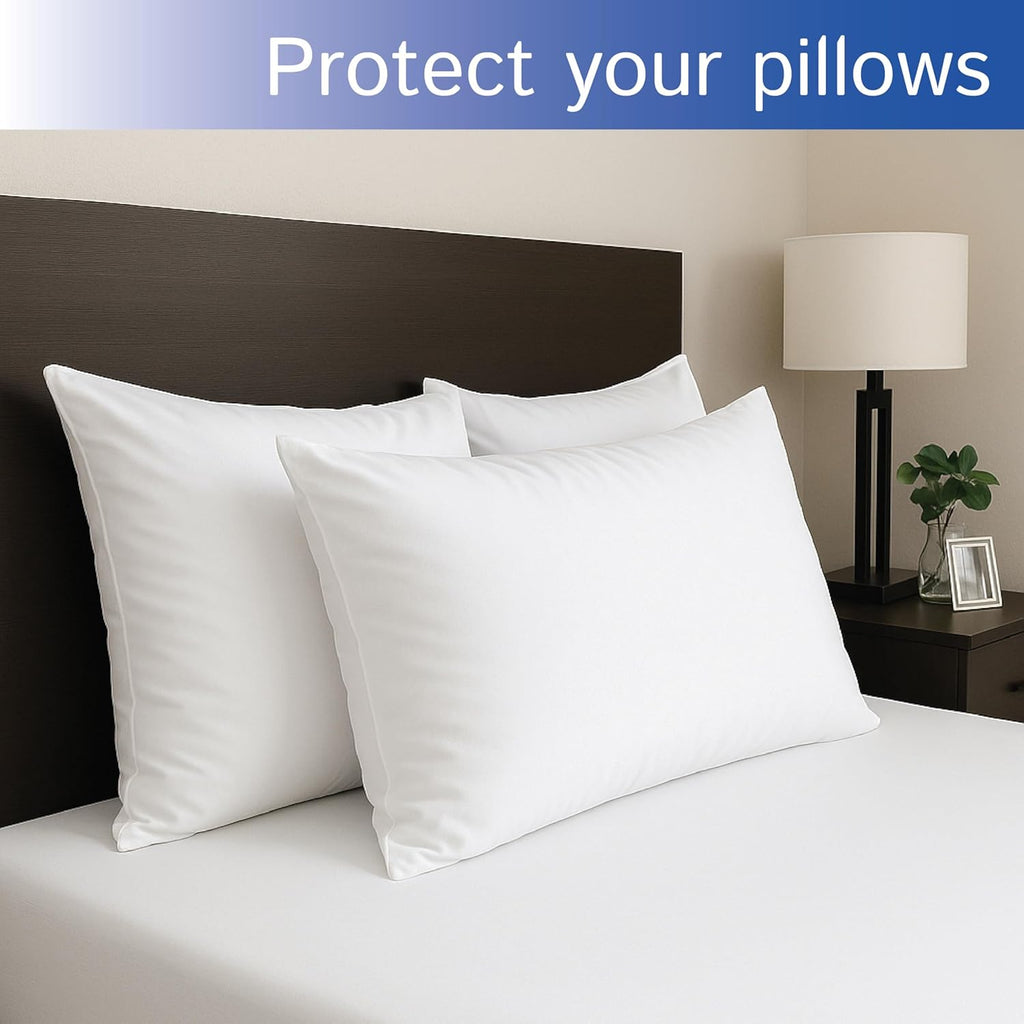 Zippered Waterproof Pillow Protectors by Standard | Hypoallergenic Dust & Allergen Proof (Set of 2)