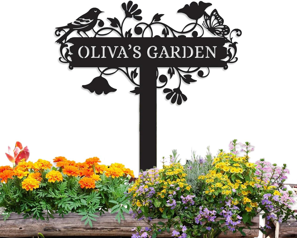 Personalized Metal Garden Sign - Custom Garden Stake | Unique Outdoor Decor for Gardeners