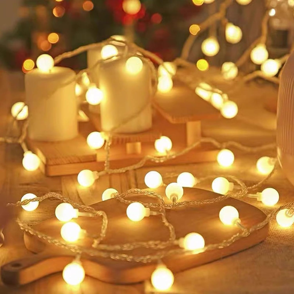 Skiennix 2-in-1 Globe String Lights - 32.8 FT with 80 Warm White LEDs for Indoor/Outdoor Decor