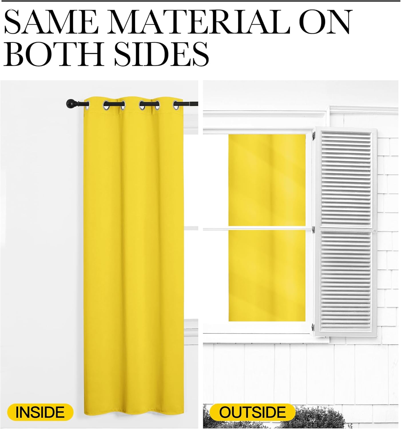 NICETOWN Bright Yellow Thermal Insulated Curtains - Solid Grommet Top Drapes for Nursery (42 x 63 inches)