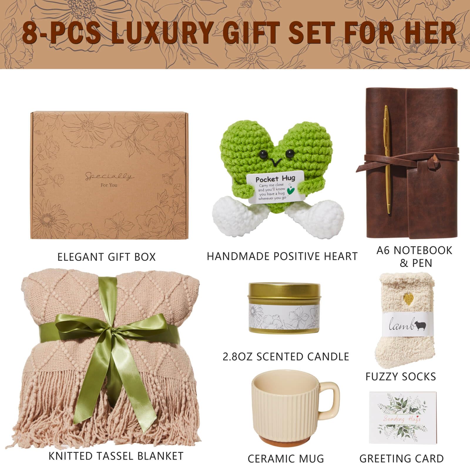 Valentines Day Gifts for Her Wife Mom Friend Sister Girlfriend, Self Care Gifts for Women, Get Well Gifts Baskets Care Package, Birthday Gift , After Surgery Feel Better Thinking of You Gift Set