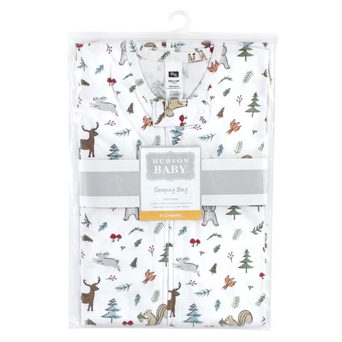 Hudson Baby Unisex Baby Cotton Sleeveless Wearable Sleeping Bag, Sack, Blanket, Woodland Friends, 0-6 Months