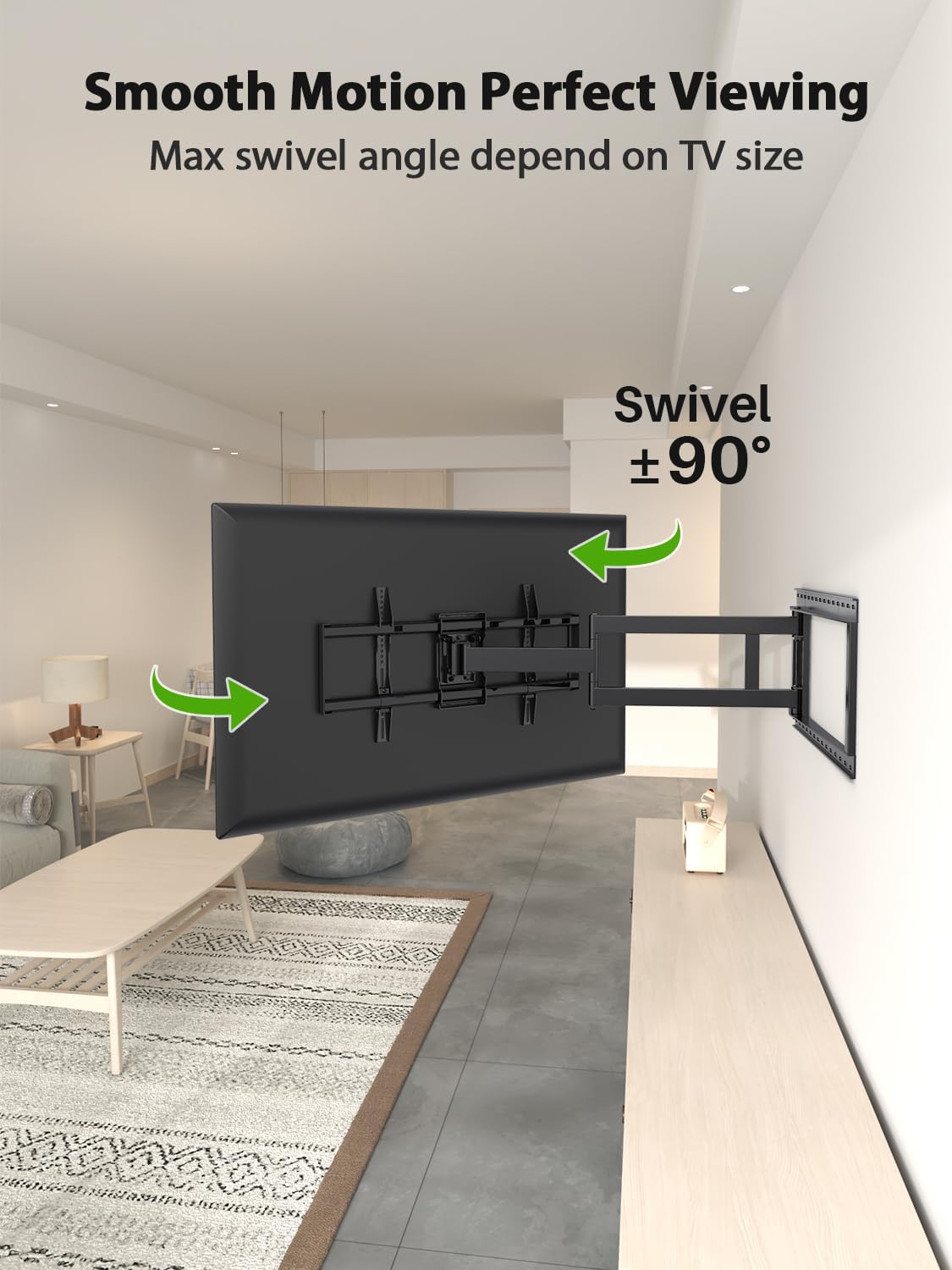 USX Mount Long Arm TV Wall Mount - Full Motion Design for 42-95 Inch TVs | 40 Inch Extension, Swivel & Tilt, 150lbs Capacity