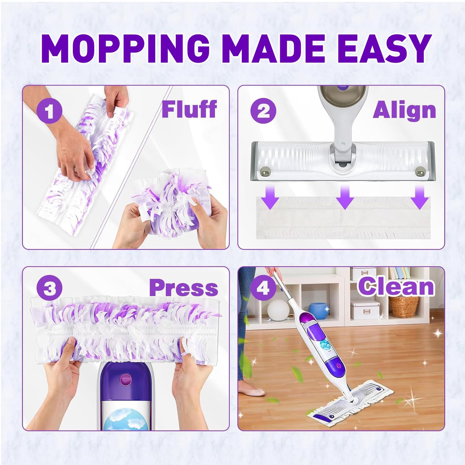 Power Mop Pads Refills for Swiffer PowerMop Multi-Surface Mopping Pad Disposable Replacement Mop Pads Compatible with Swiffer PowerMop,Safe on All Finished Floors,18 Count