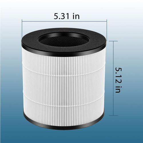 2 Pack AC300 Replacement Filter Compatible with Purivortex AC300 Air Purifiers, 3-Stage High Efficiency Filter, White