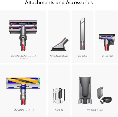 Dyson V15 Detect Plus Cordless Vacuum - Illumination Reveals Dust, 240AW Power, 60-Minute Runtime | Deep Cleans Hard Floors & Carpets