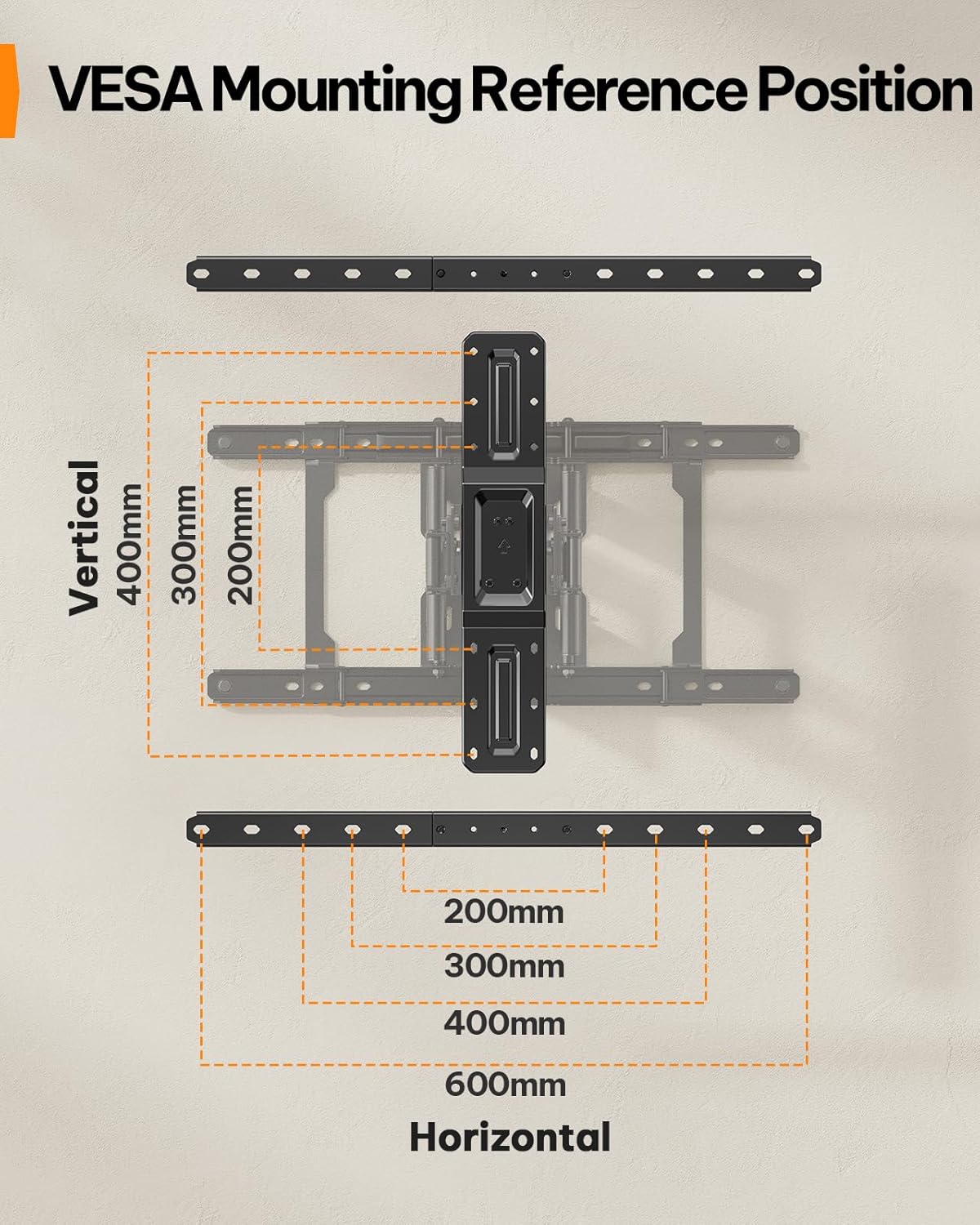 Perlegear Ultra Slim TV Wall Mount - Full Motion Design for 42-90" TVs | Fits 16"/24" Studs, Max VESA 600x400mm, Holds 132lbs