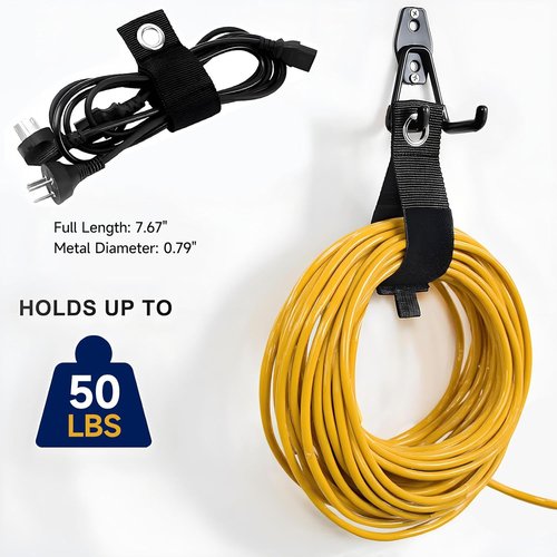 Heavy Duty Garage Hooks - 12 Pack Iron Storage Hangers with Anti-Slip Coating for Tools, Bikes & More