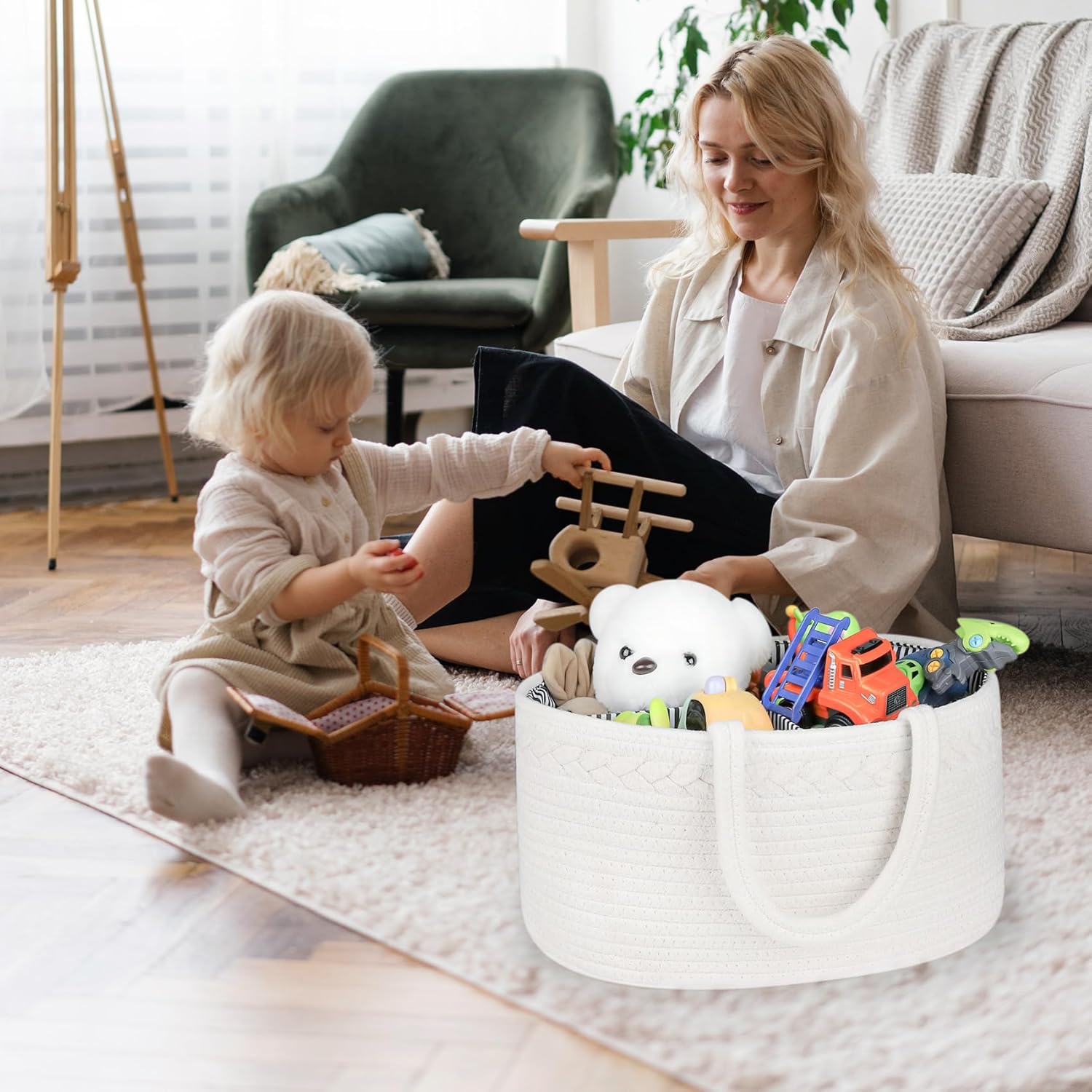 ABenkle Baby Diaper Caddy - Stylish Nursery Storage Bin & Car Organizer for Diapers & Wipes