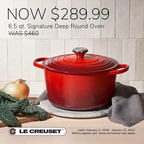 Le Creuset Enameled Cast Iron Deep Round Oven - 6.5 Qt. | Durable Sea Salt Finish