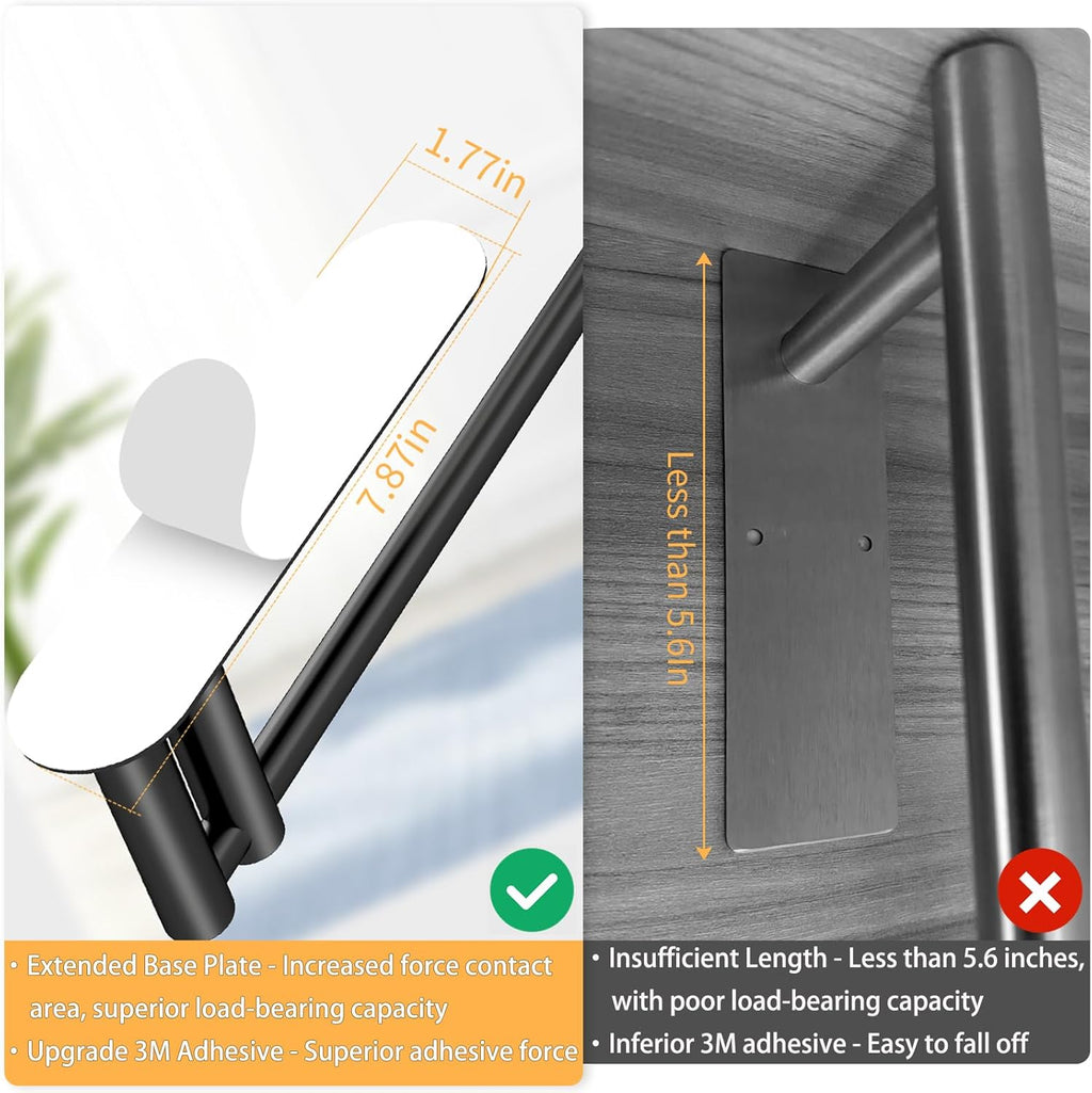 Under Cabinet Paper Towel Holder - Skiennix Heavy Duty Double Pole Design | Stainless Steel, Black