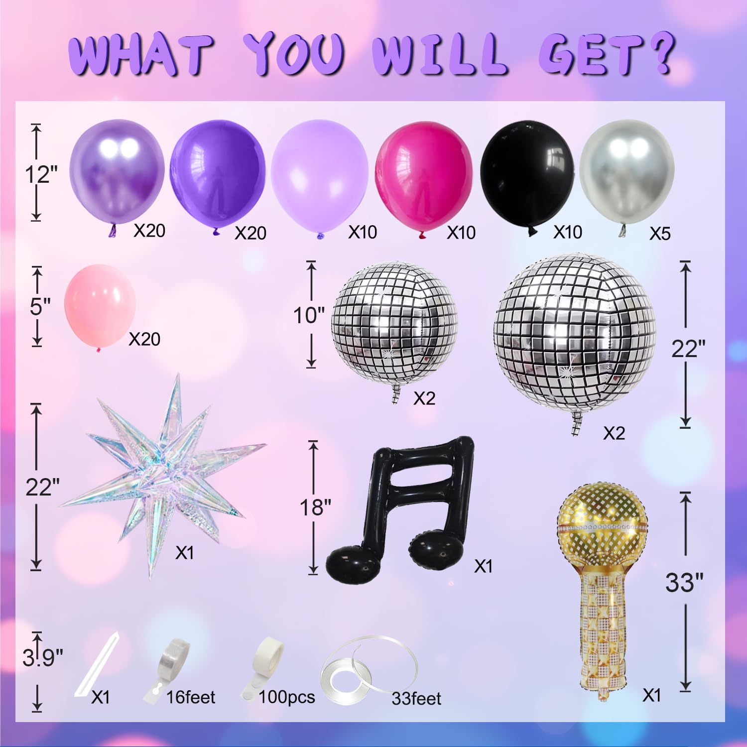 106pcs Demon Movie Hunters Birthday Party Balloons for Demon Movie Hunters Themed Birthday Babyshower New Year Graduation Bachelorette Party Decorations Supplies