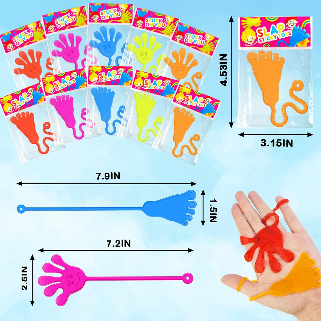 Skiennix Large Sticky Hands & Feet Party Favors - 20 PCS Non-Candy Treats for Kids & Toddlers