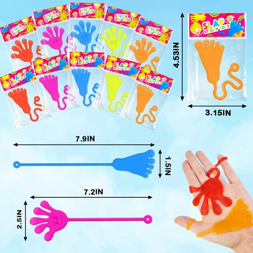 Leetous Bulk Toys - 60 PCS Sticky Hands & Feet Party Favors | Non-Candy Goodie Bag Fillers for Kids