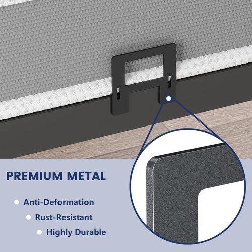 YIADDTION Non Slip Mattress Gaskets for Metal Bed Frame, Mattress Holder in Place Gripper, Adjustable Mattress Retainer Bar, Keep Mattress from Sliding Gripper, 4 PCS, Black