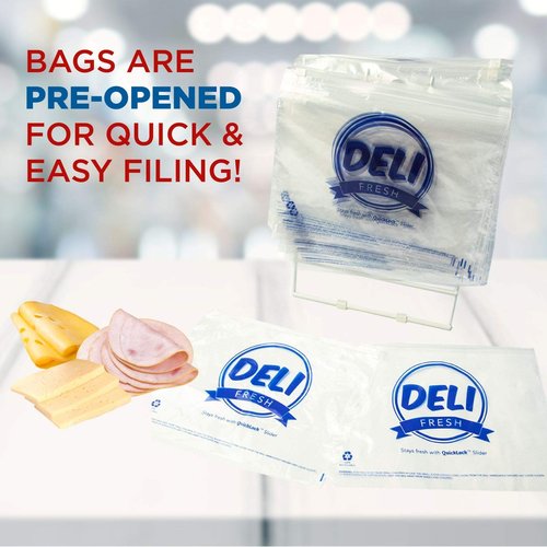 Jaccard Zip-Slide Closure Deli Bags, Freshly Sliced Bags, Made of Recyclable LPDE, Versatile, Hygienic, and Easy to Use, 10 inches x 8 inches x 1.25 mm, 1000 count