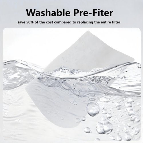 2 Pack PR1 Replacement Filter Compatible with Mooka PR1 Air Purifier, 3-IN-1 H13,High-Efficiency Activated Carbon Filter and 4pcs Washable Pre Filter for Dust Pet Hair & Odors Dander（2+4 Pack ）