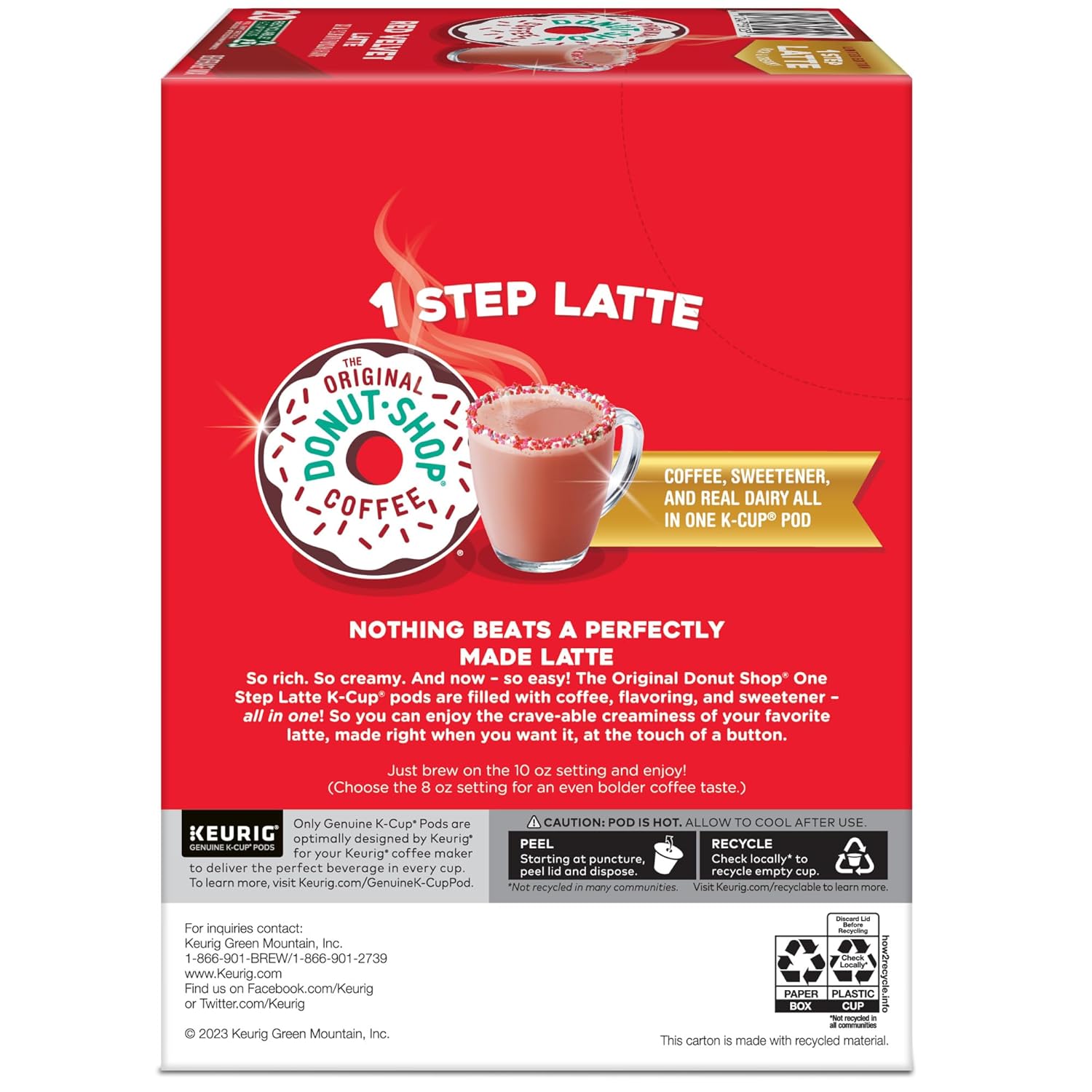 Original Donut Shop Red Velvet Latte K-Cup Pods - One-Step Brewing, 20 Count