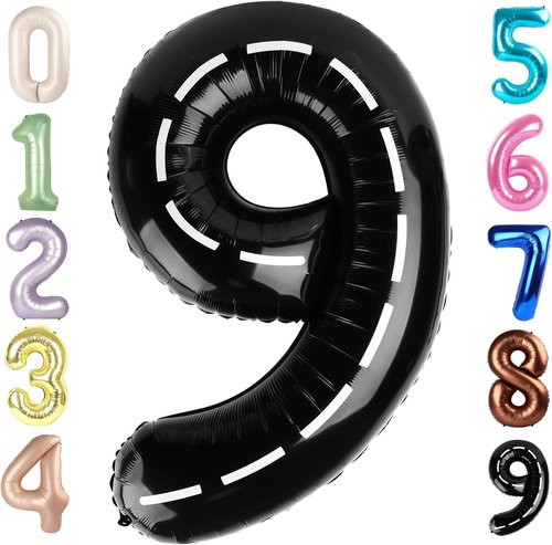 40 Inch Black Number 9 Balloon by [Brand Name] - Perfect for Birthdays, Weddings & Graduations