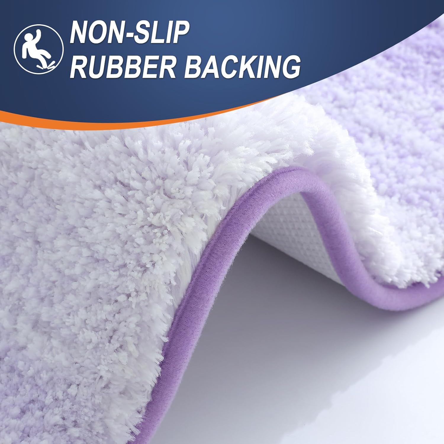 OLANLY Bath Rugs Mat - Extra Soft Microfiber, Quick Dry, Rubber Backing - 24x16 Light Purple