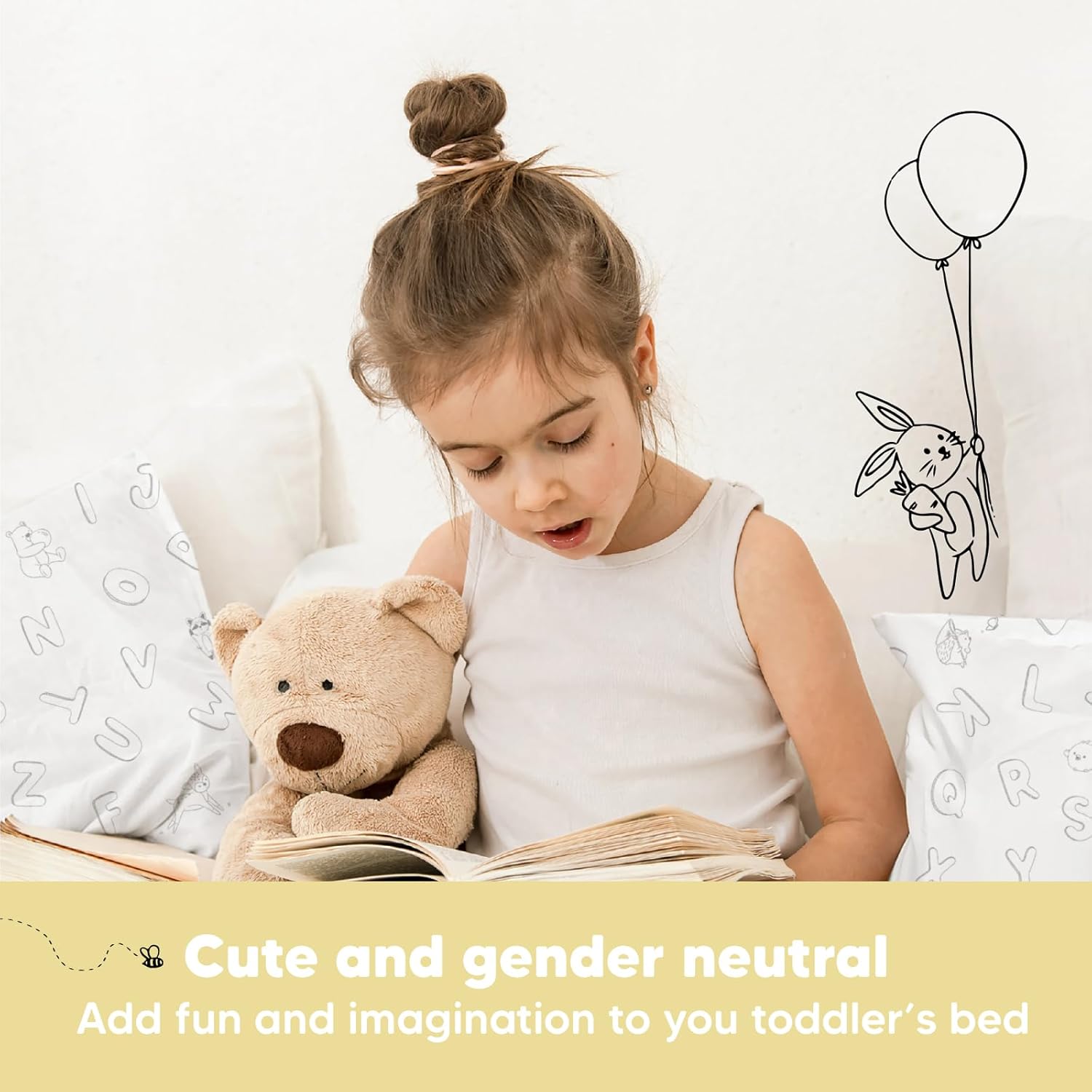 My Little Dreamy Toddler Pillow - Organic Cotton Travel Pillowcase, Soft & Breathable, 13x18 Inches