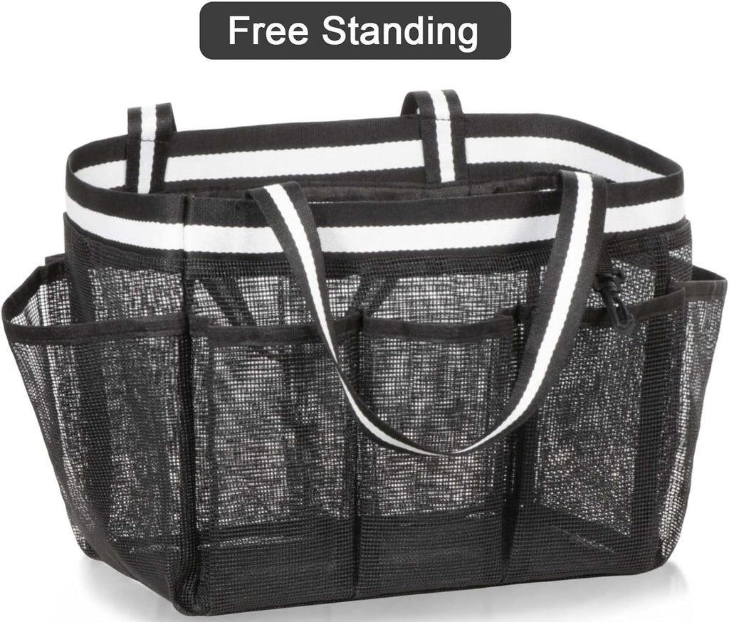 Skiennix XL Mesh Shower Caddy - Portable Shower Bag for College, Camping, Travel & Gym | Black
