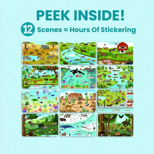 Cupkin 500+ Kids Sticker Book - Airplane Travel Activity & Coloring Fun | Road Trip Essentials for Ages 2-8