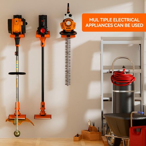 JNIHEEP Garage Organizer Trimmer Rack, Garden Power Tool Hanger Weed Whackers Holder Wall Mounted for Grass Trimmer, Hedge Trimmer, Garage Trimmer, Garden Tools,1 Pack(Orange)