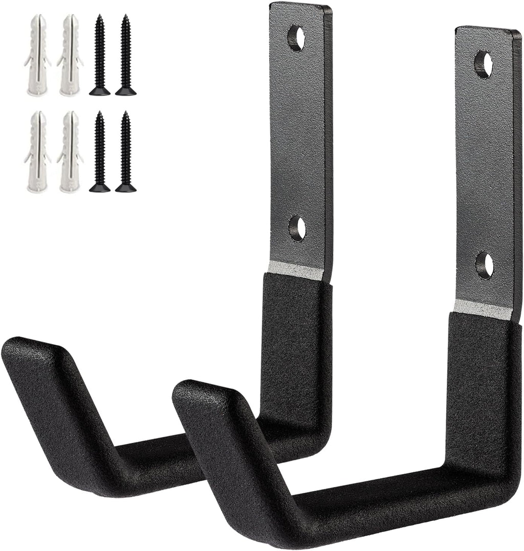 Skiennix Heavy Duty Wall Mount Utility Hooks - Steel Tool Organizer for Garden & Garage (2 Small)
