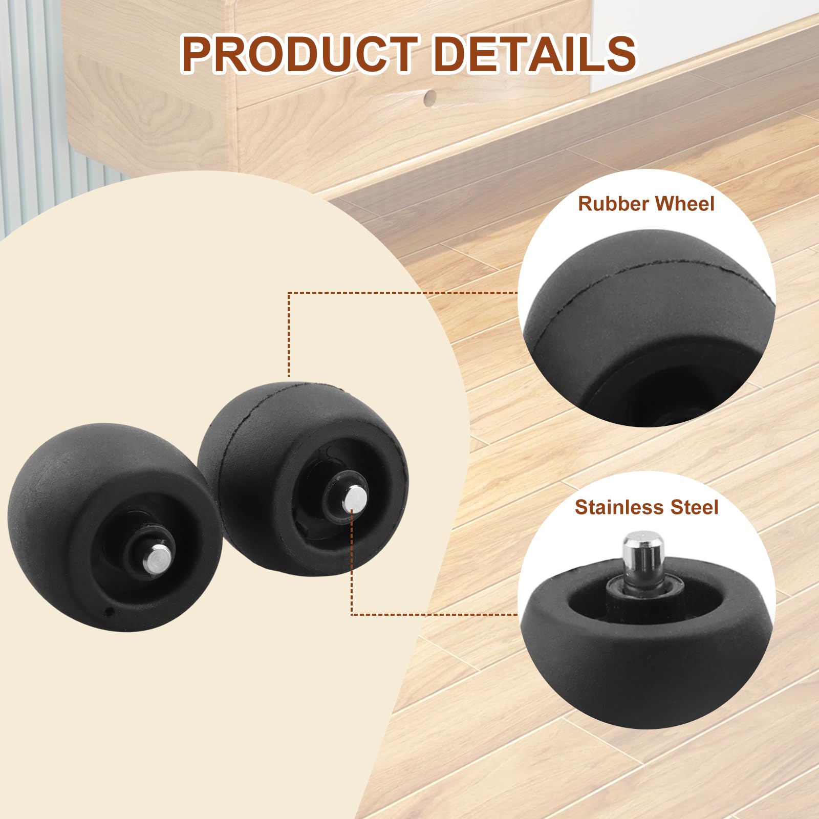 2Pcs Replacement Front Caster Wheel Compatible with Shark Robot Vacuum R101AE RV1001AE UR1100SRUS AV1002AE AV1010AE RV100AE
