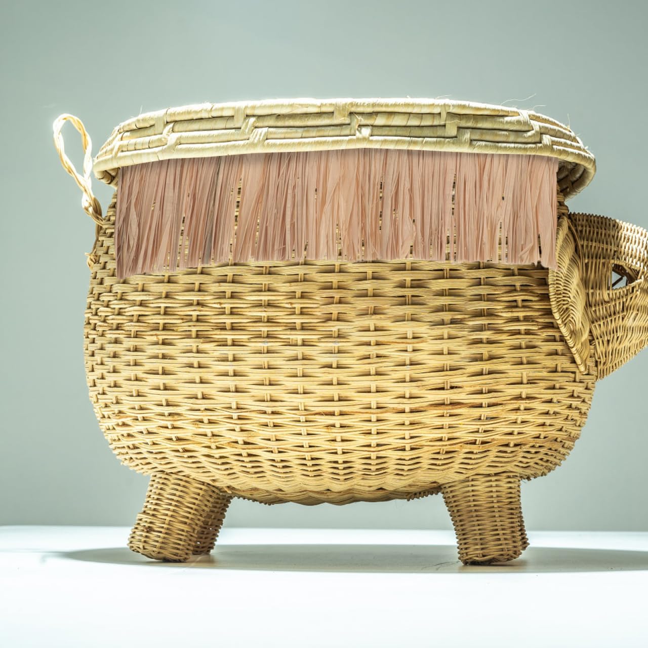 Skiennix Natural Raffia Fringe Trim - Handmade Straw Tassels for Boho Decor | DIY Wall Hanging