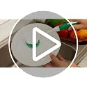 HileSwan Dish Brush with Built-in Scraper, 2 Pack Green Scrub Brushes