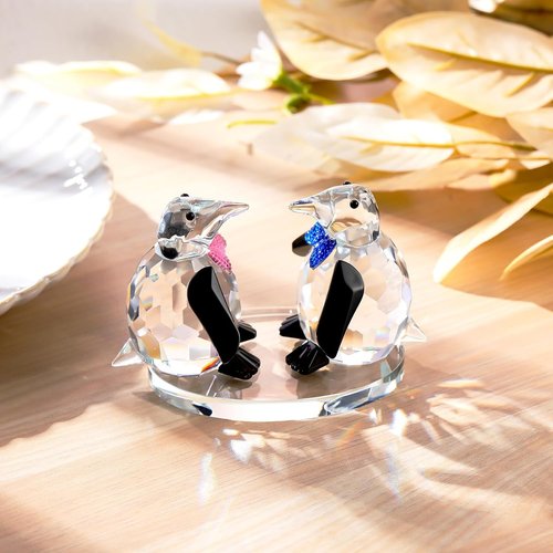 Arikyrist Crystal Penguin Figurine - Cute Glass Collectible Gift for Couples | Home Décor Statue