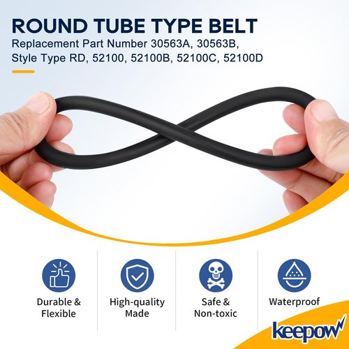KEEPOW Vacuum Belt, 13 Pack Round Vacuum Belts Replacement Vacuum Parts Compatible with Sanitaire Eureka Vacuum Cleaner, 66100 SC679 C2094 Belt, Part Number 30563B, 30563A