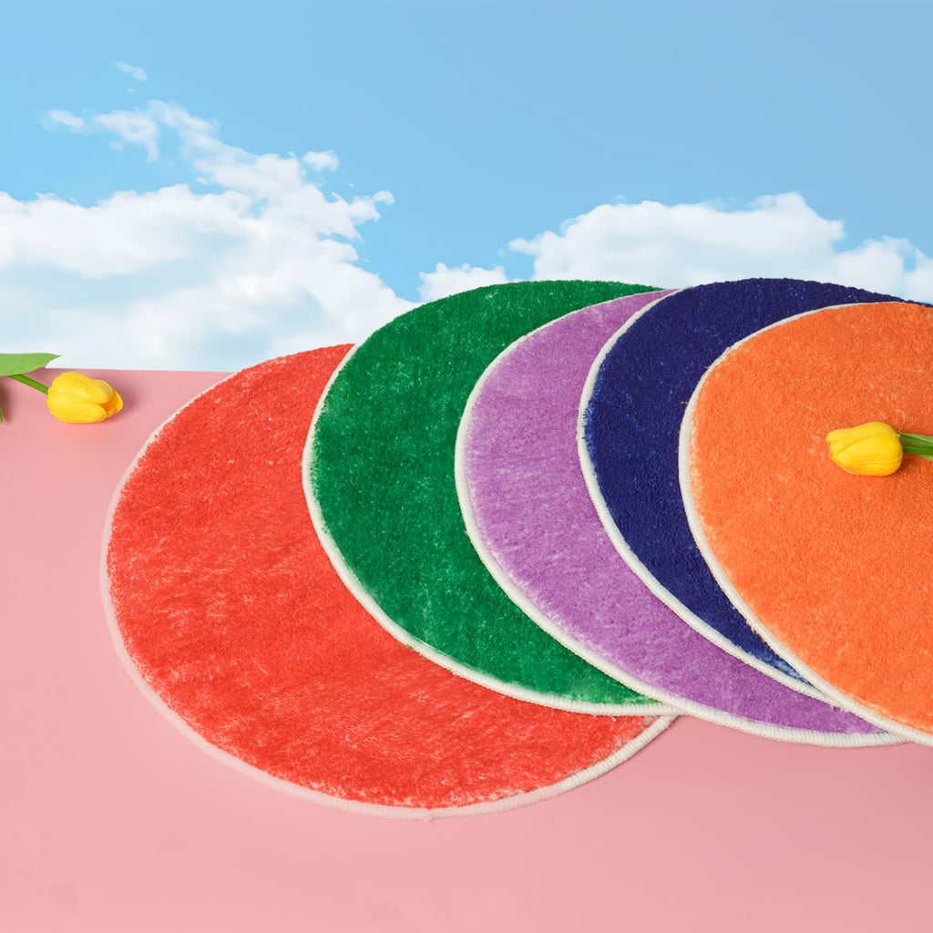 8 Pcs Kids Carpet Circle Seats Classroom Rugs 16" Kids Floor Cushions Round Soft Warm Mat for Preschool Home School Story Time, Group Activity Educational Playing Areas