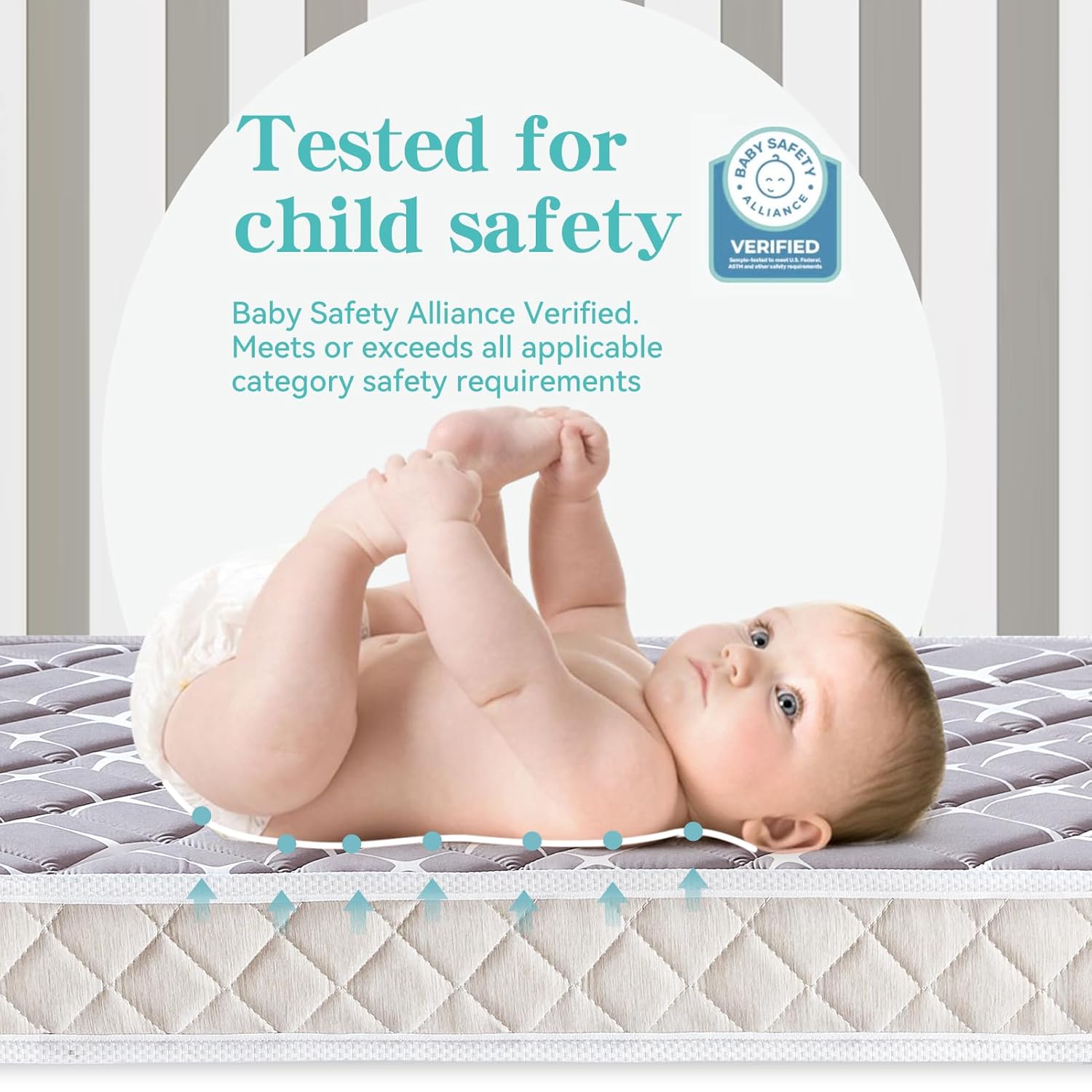 Premium Hypoallergenic Baby Crib Mattress | Breathable & Firm Toddler Mattress - 52" x 27.6" x 5"