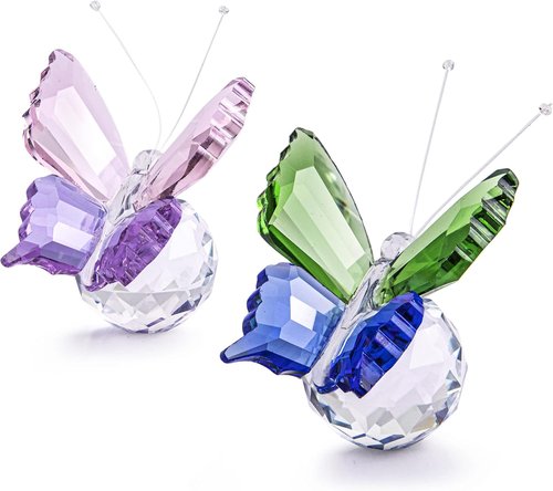 H&D Hyaline & Dora Handmade K9 Crystal Butterfly Figurines - Elegant Glass Decor for Home & Weddings