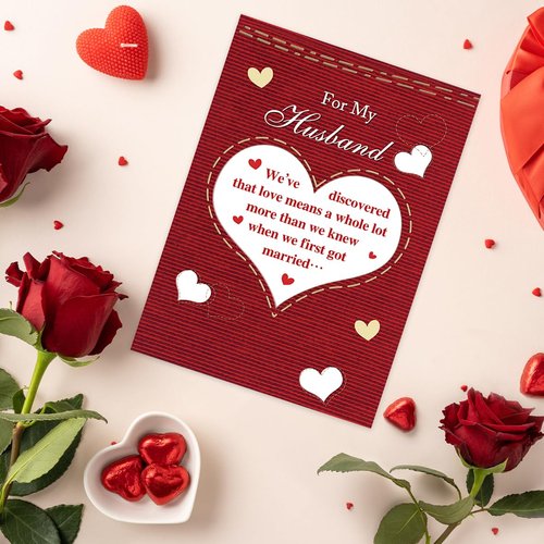 uugtcard Valentines Day Card for Husband, Valentines Day Gift for Husband