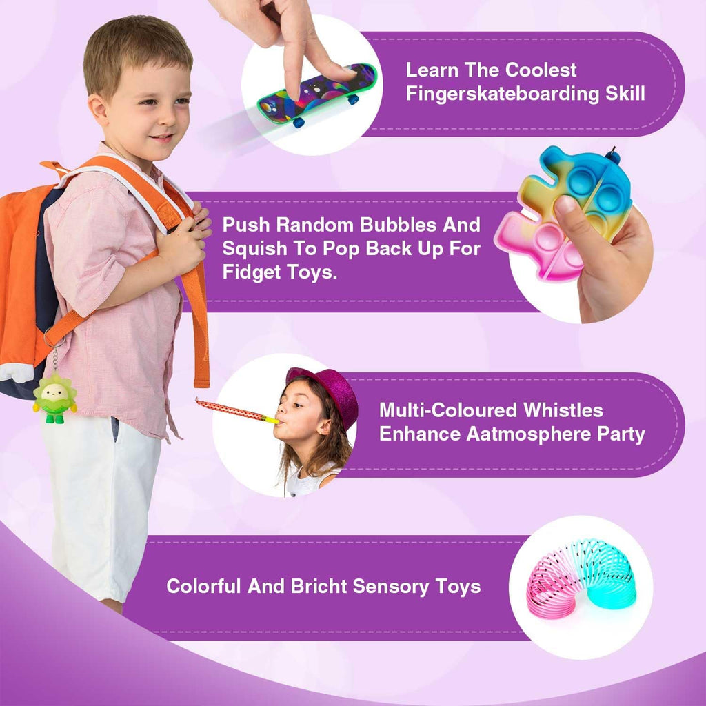 Skiennix Party Favors for Kids | 179 Pcs Goodie Bag Stuffers & Fidget Toys | Ideal for Ages 4-12