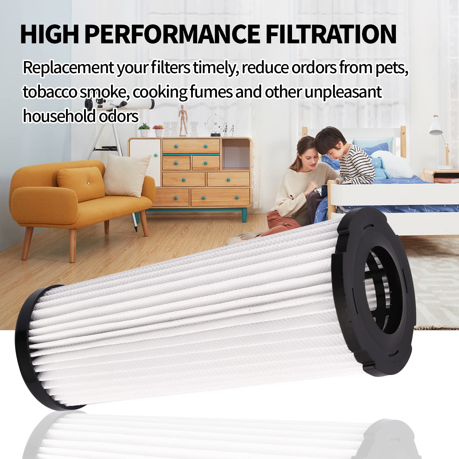 F1 Hepa Filter Compatible with Dirt Devil Vacuum 3JC0280000 2JC0280000 Compatible with Featherlite, Jaguar, Bagless Extra Light, Scorpion (2Pack)