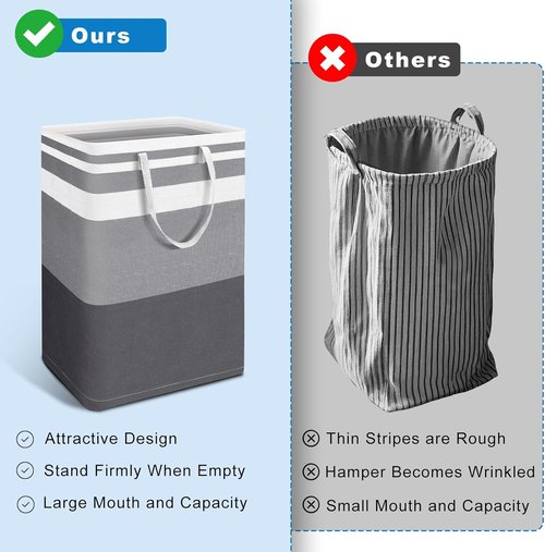 Large Laundry Basket by [Brand Name] - Waterproof Collapsible Hamper with Extended Handles | 75L Capacity for Clothes & Toys