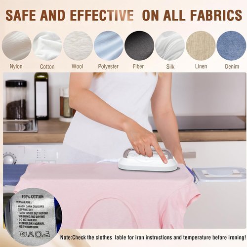 Biupky Mini Travel Iron - Fast Heating 300W with Ceramic Non-Stick Soleplate | Lightweight 0.8lbs