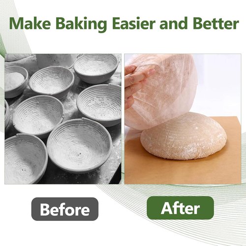 Banneton | 100 Pack Non-Stick Bread Proofing Basket Liners - BPA-Free, Elastic Design, 21" Size