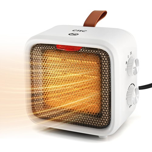 CTSC Space Heater, 1500W Space Heaters for Indoor Use with Thermostat, High-efficiency PCT heating material, Safe and Quiet Portable Heater with Heating and Fan Modes for Bedroom, Home and Office