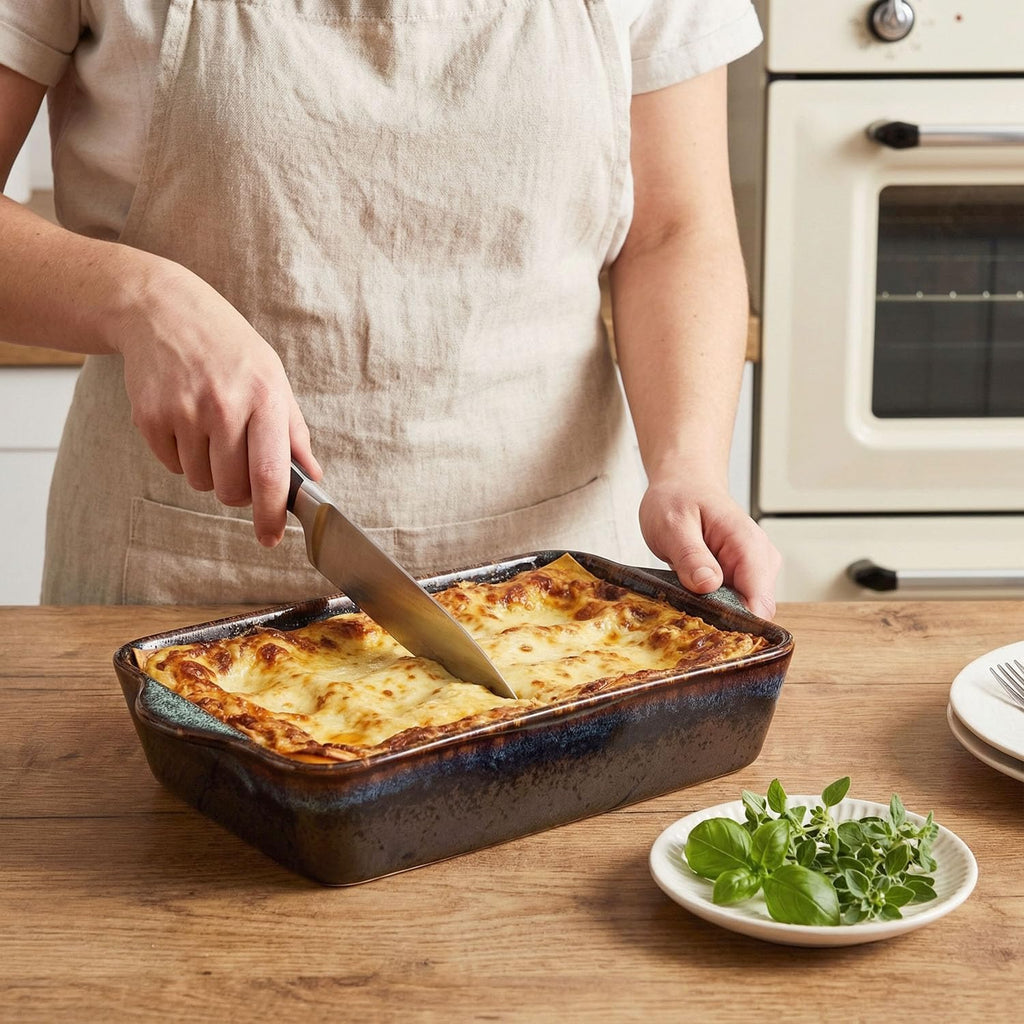 Regine Switzerland Ceramic Casserole Baking Dish - 2 Quart Oven Safe Lasagna Pan | Durable 10 x 8 Inch Bakeware
