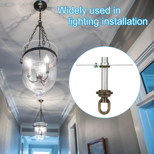 PATIKIL 4" Universal Light Fixture Cross Bar Kit, 1/4 IP Center Ceiling Light Plate Mounting Bracket Canopy Hardware Repair Set with Screw Loop, Nickel Color