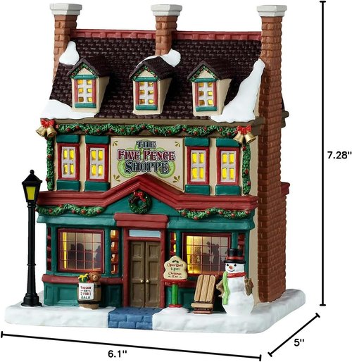 Lemax The Five Pence Shoppe - Lighted Building Decor | Charming Holiday Display #55344