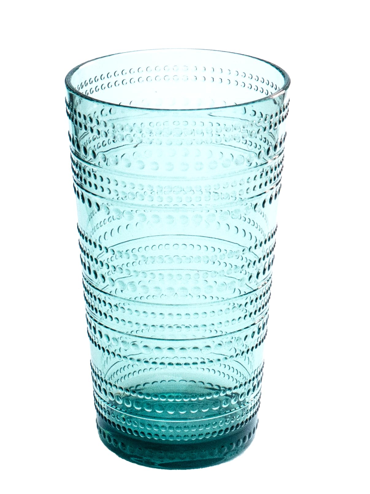 Abode Homewares Beaded 16 oz Durable Acrylic Jumbo Drinking Glasses, Shatter-Resistant and Dishwasher-Safe Indoor/Outdoor Drinkware for Water, Iced Tea, Juice, and Cocktails - Sea Green - Set of 6