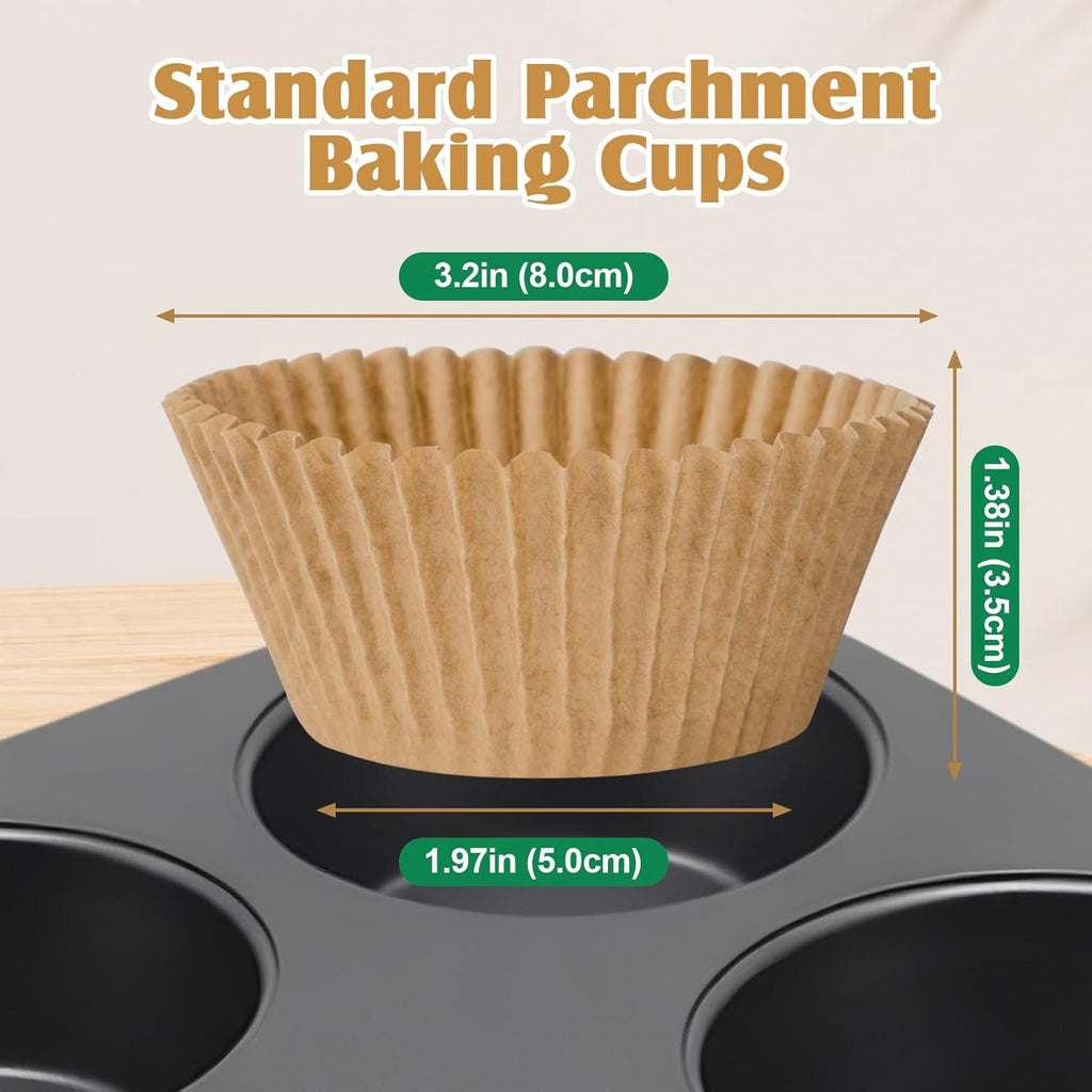 VISRIE Cupcake Liners - 500Pcs Greaseproof & Non-Stick Baking Cups for Muffins & Treats