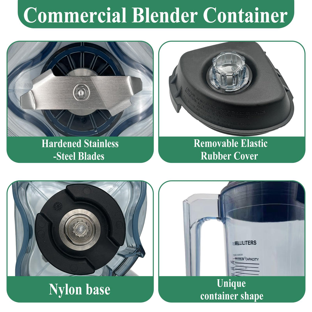 Blender Pitcher 48oz, Fit for Advance Quiet One VM0145 VM0100A 16016 15978 36019,Touch & Go and Drink Machine Advance Commercial Blender Series,Fit for GT001 (Clear)